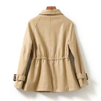 Women's Jacket with Drawstring Elasticated Waist and Cuff Buckle Straps - Lolly 