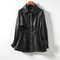 Women's Jacket with Drawstring Elasticated Waist and Cuff Buckle Straps - Lolly 