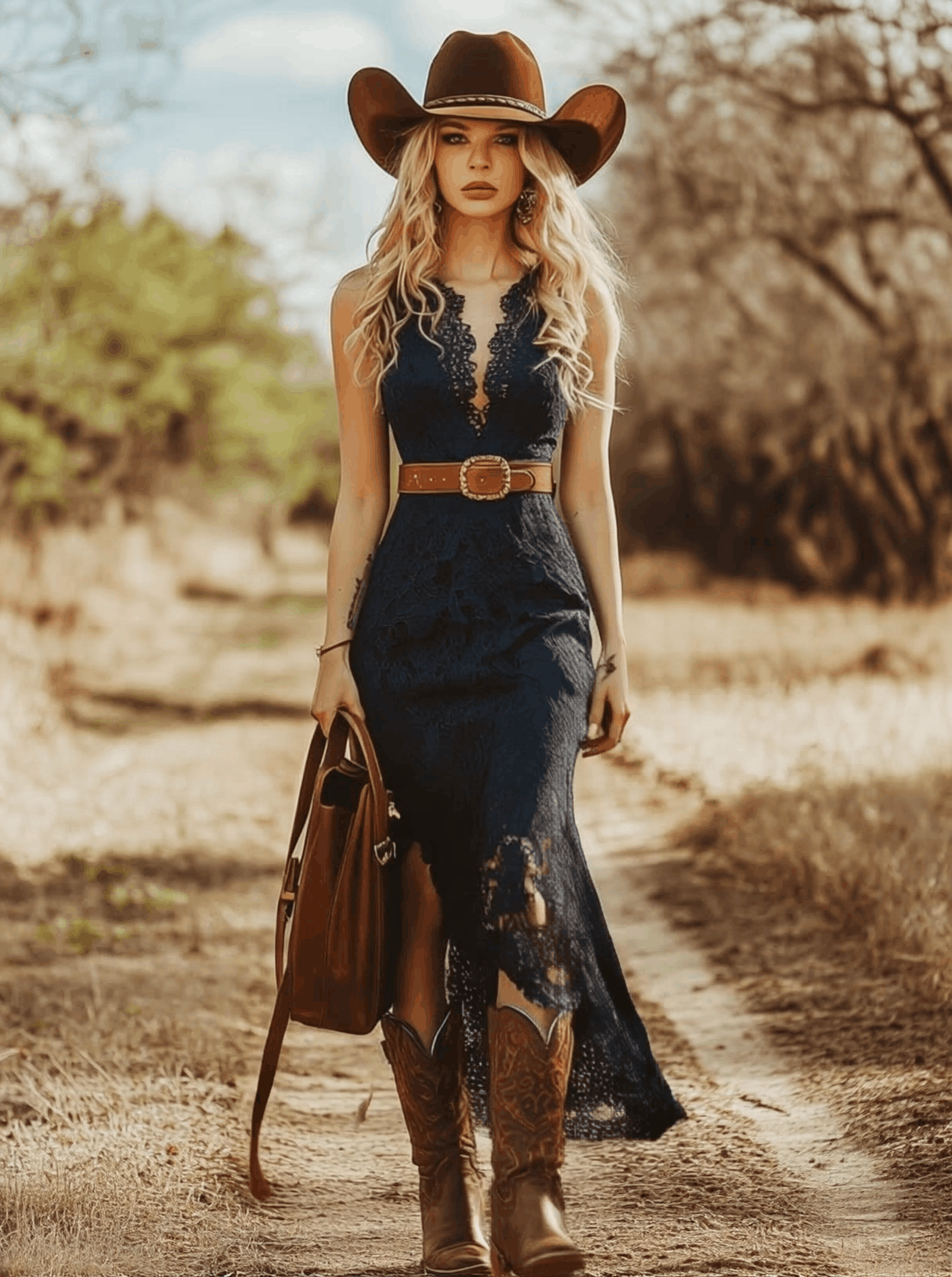 Women's Lace Sleeveless Midi Dress Boho Wedding Guest Garden Party Western - Lolly 