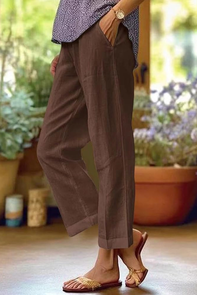 Women's Light Summer Trousers Relaxed Fit Graceful Drape Casual Elegant Everyday Comfort – Rita - Lolly 