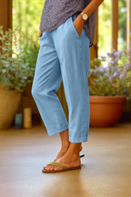Women's Light Summer Trousers Relaxed Fit Graceful Drape Casual Elegant Everyday Comfort – Rita - Lolly 