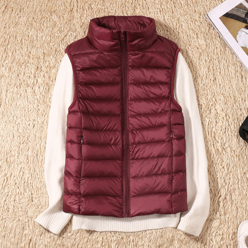 Women's Lightweight Puffer Vest Sleeveless Down Jacket Winter Warm Zip-Up - Lolly 