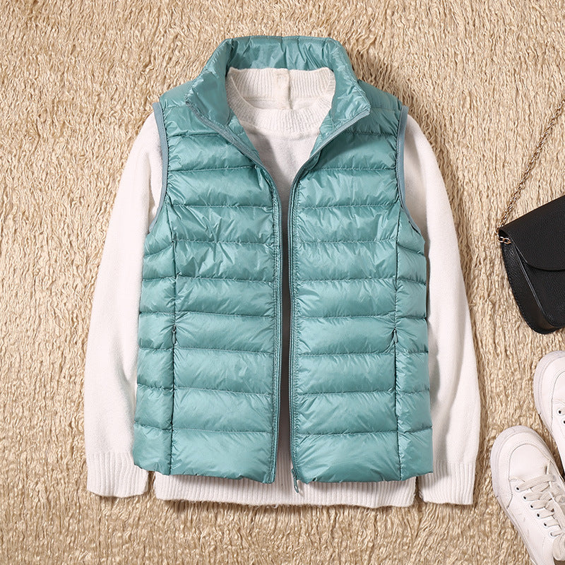 Women's Lightweight Puffer Vest Sleeveless Down Jacket Winter Warm Zip-Up - Lolly 