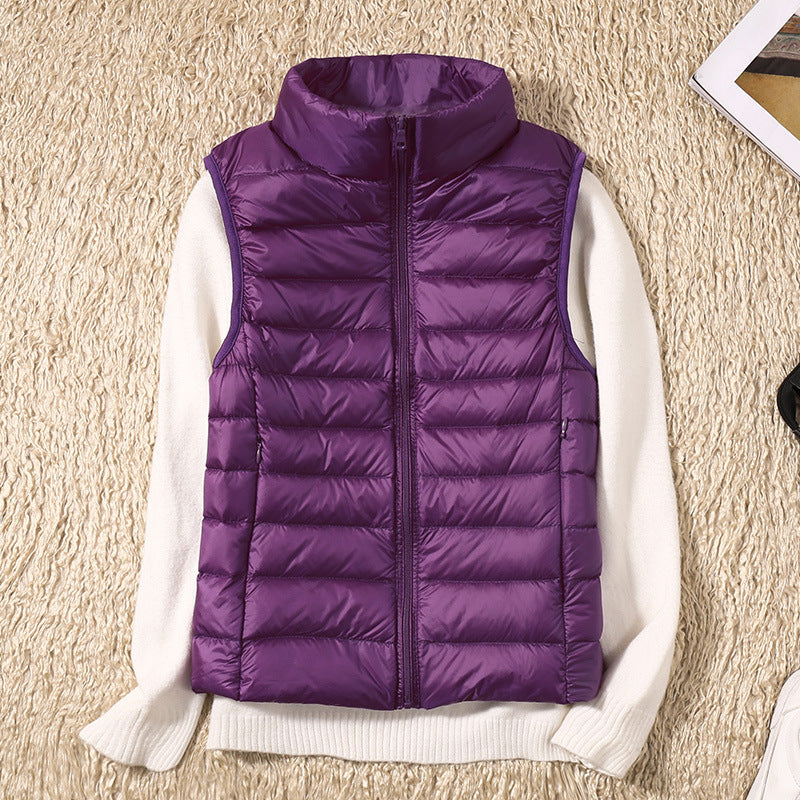 Women's Lightweight Puffer Vest Sleeveless Down Jacket Winter Warm Zip-Up - Lolly 