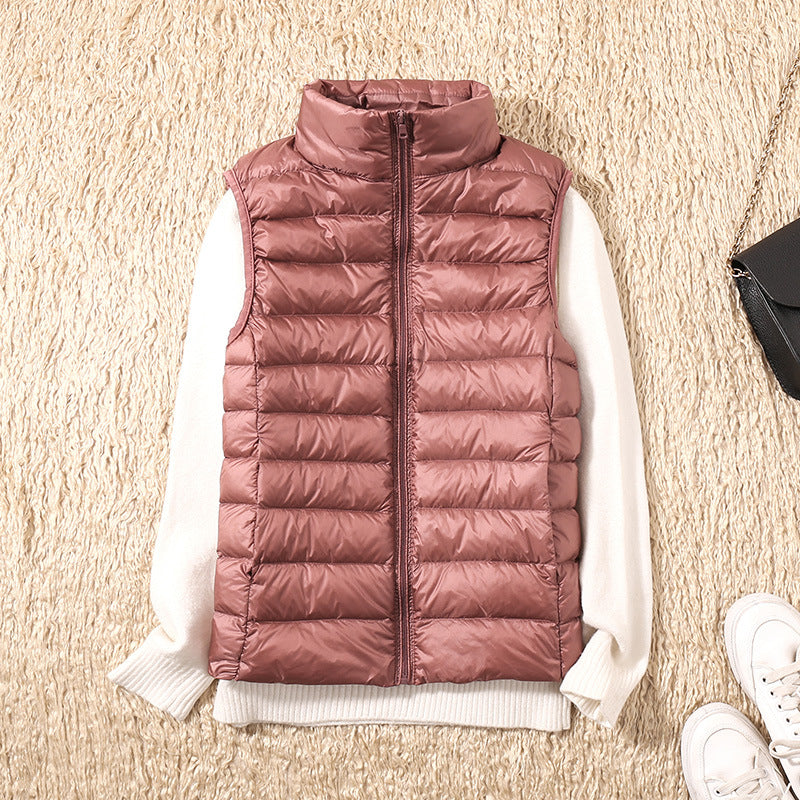 Women's Lightweight Puffer Vest Sleeveless Down Jacket Winter Warm Zip-Up - Lolly 