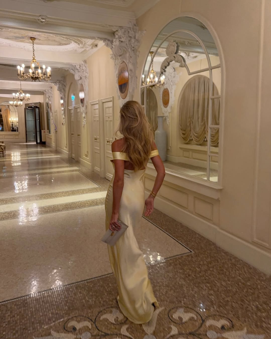 Women's Long Wedding Off-Shoulder Satin Dress Open Back Fluid Elegant Formal Gown – Alicia - Lolly 