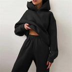 Women's Lounge Sets – Oversized Cropped Hoodie & Wide-Leg Sweatpants - Lolly 