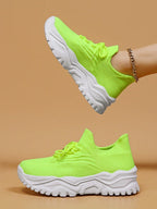 Women's Minimalist Thick Sole Orthopedic Shoes Lace-Up Platform Round Toe Casual Sport – White - Lolly 