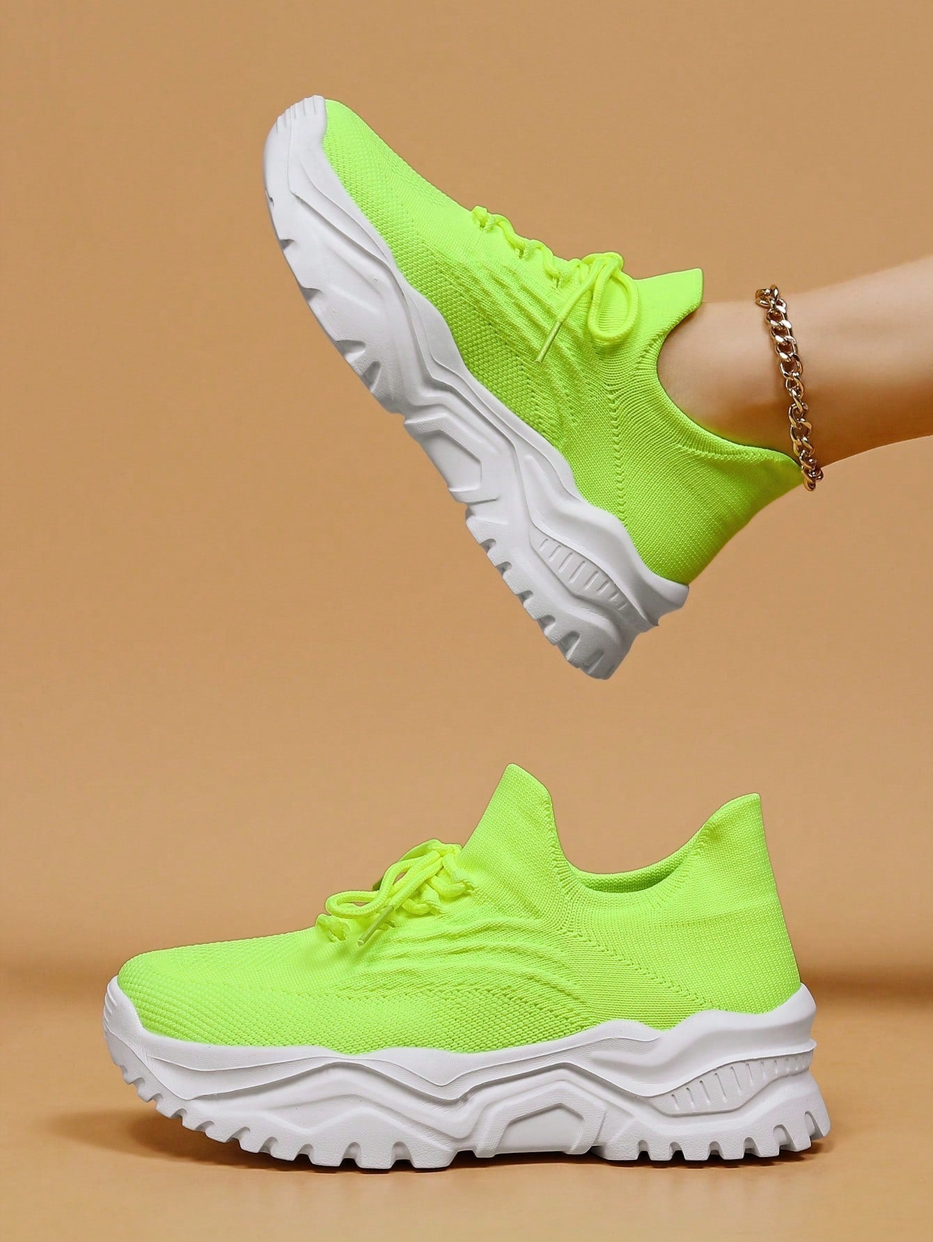 Women's Minimalist Thick Sole Orthopedic Shoes Lace-Up Platform Round Toe Casual Sport – White - Lolly 