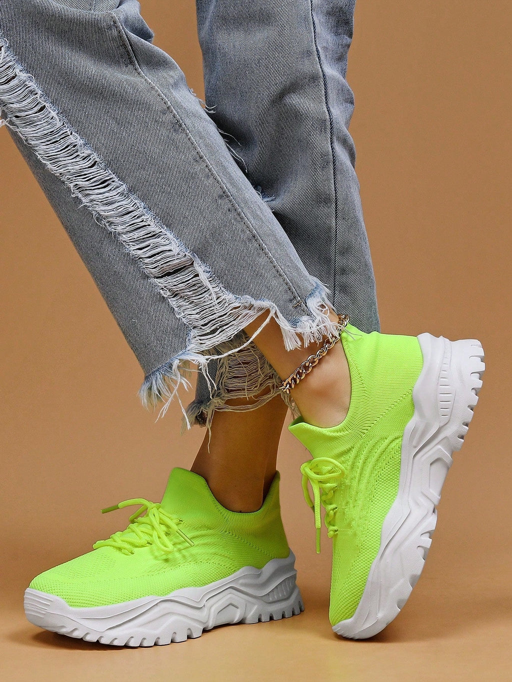 Women's Minimalist Thick Sole Orthopedic Shoes Lace-Up Platform Round Toe Casual Sport – White - Lolly 