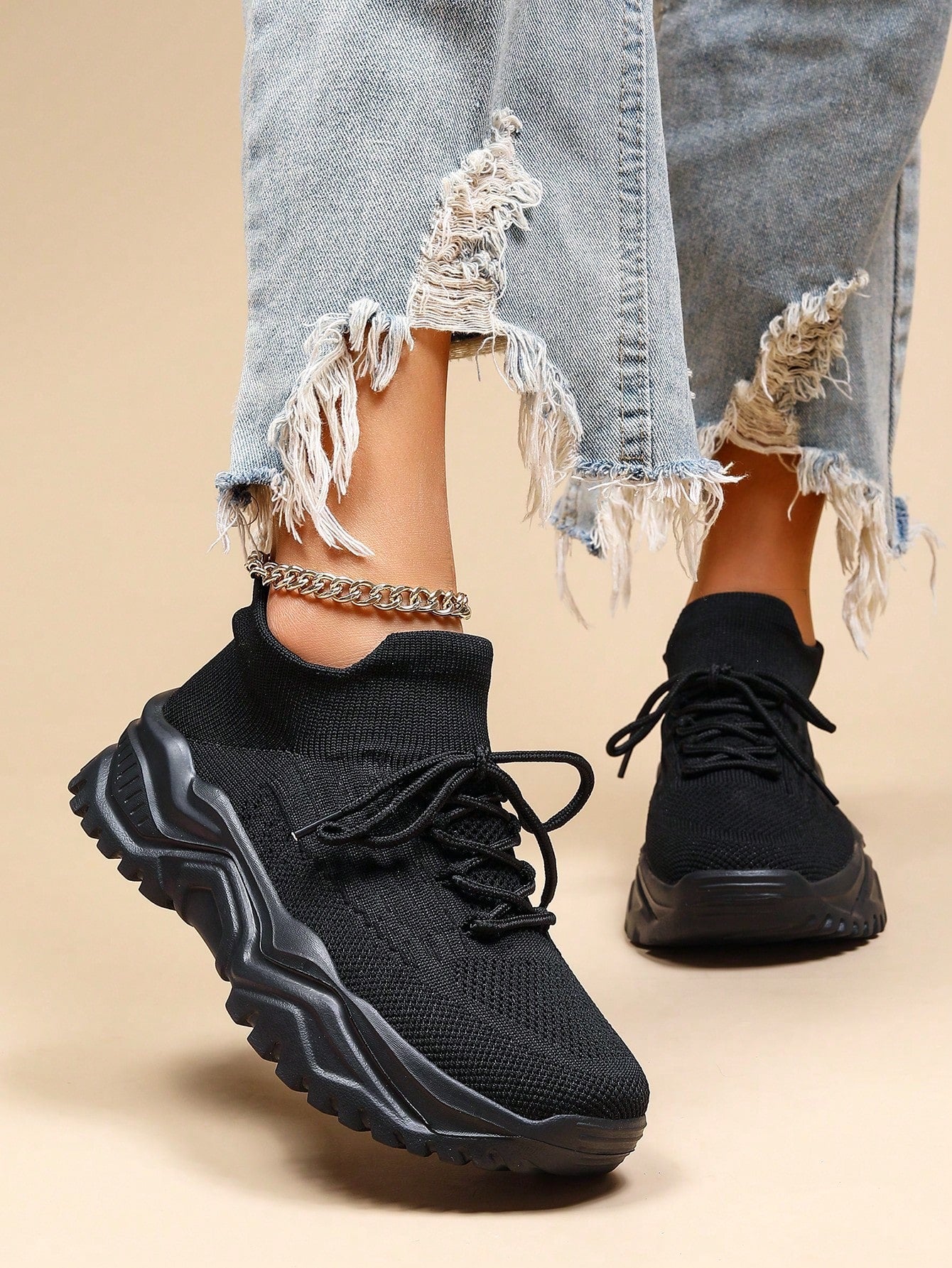 Women's Minimalist Thick Sole Orthopedic Shoes Lace-Up Platform Round Toe Casual Sport – White - Lolly 