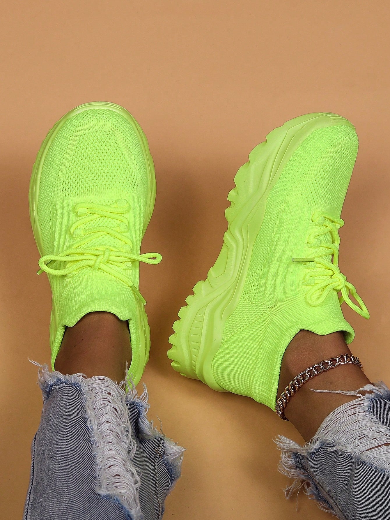 Women's Minimalist Thick Sole Orthopedic Shoes Lace-Up Platform Round Toe Casual Sport – White - Lolly 