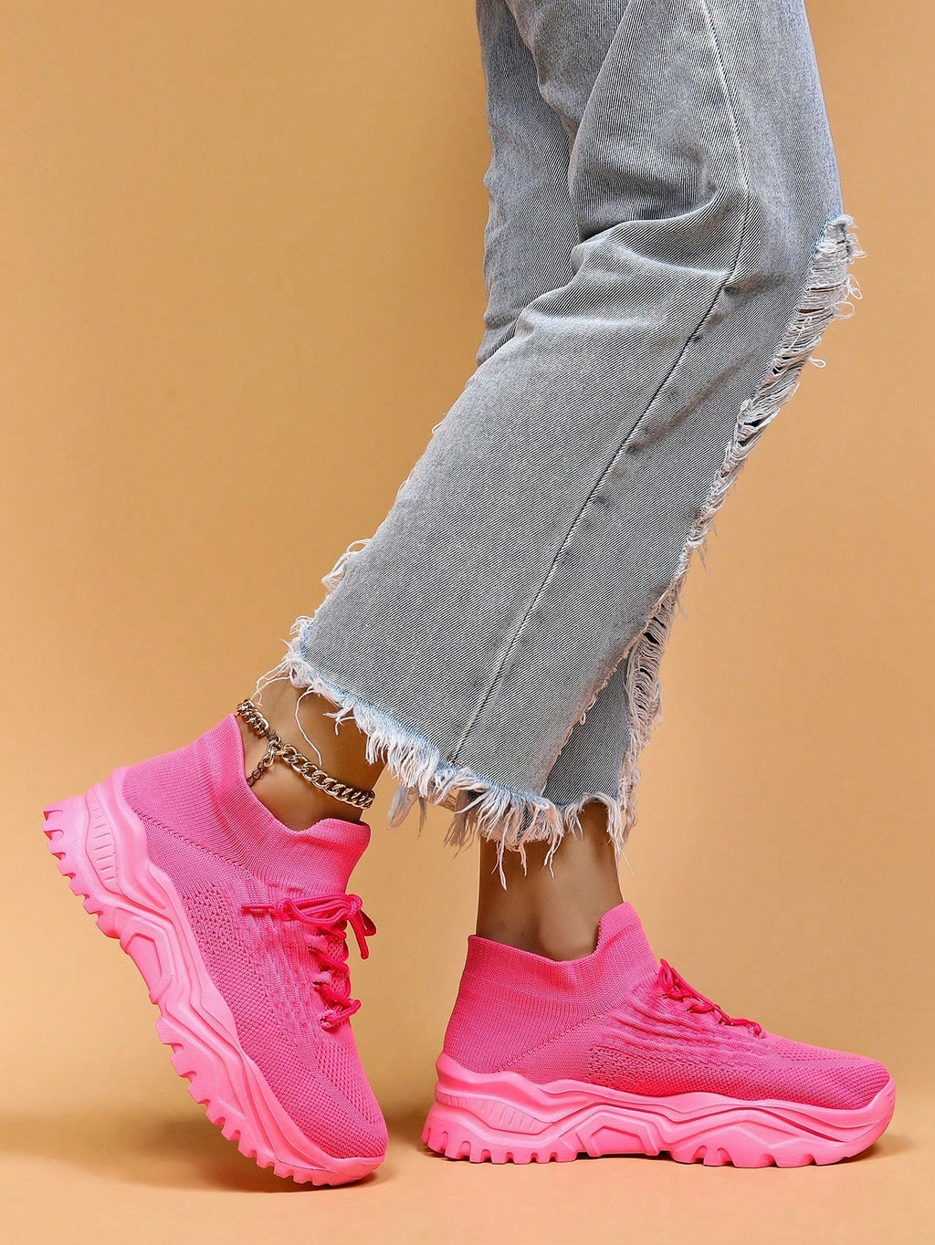 Women's Minimalist Thick Sole Orthopedic Shoes Lace-Up Platform Round Toe Casual Sport – White - Lolly 