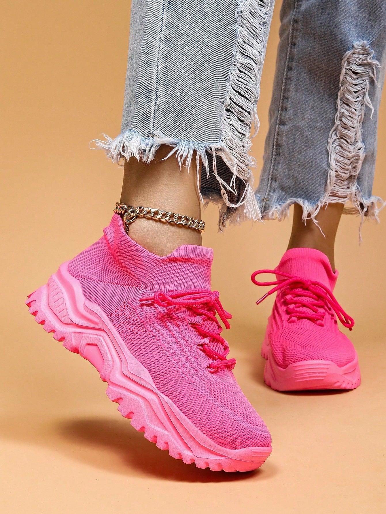 Women's Minimalist Thick Sole Orthopedic Shoes Lace-Up Platform Round Toe Casual Sport – White - Lolly 
