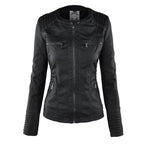Women's Moto Jacket with Drawstring Hood and Zip Pockets - Lolly 