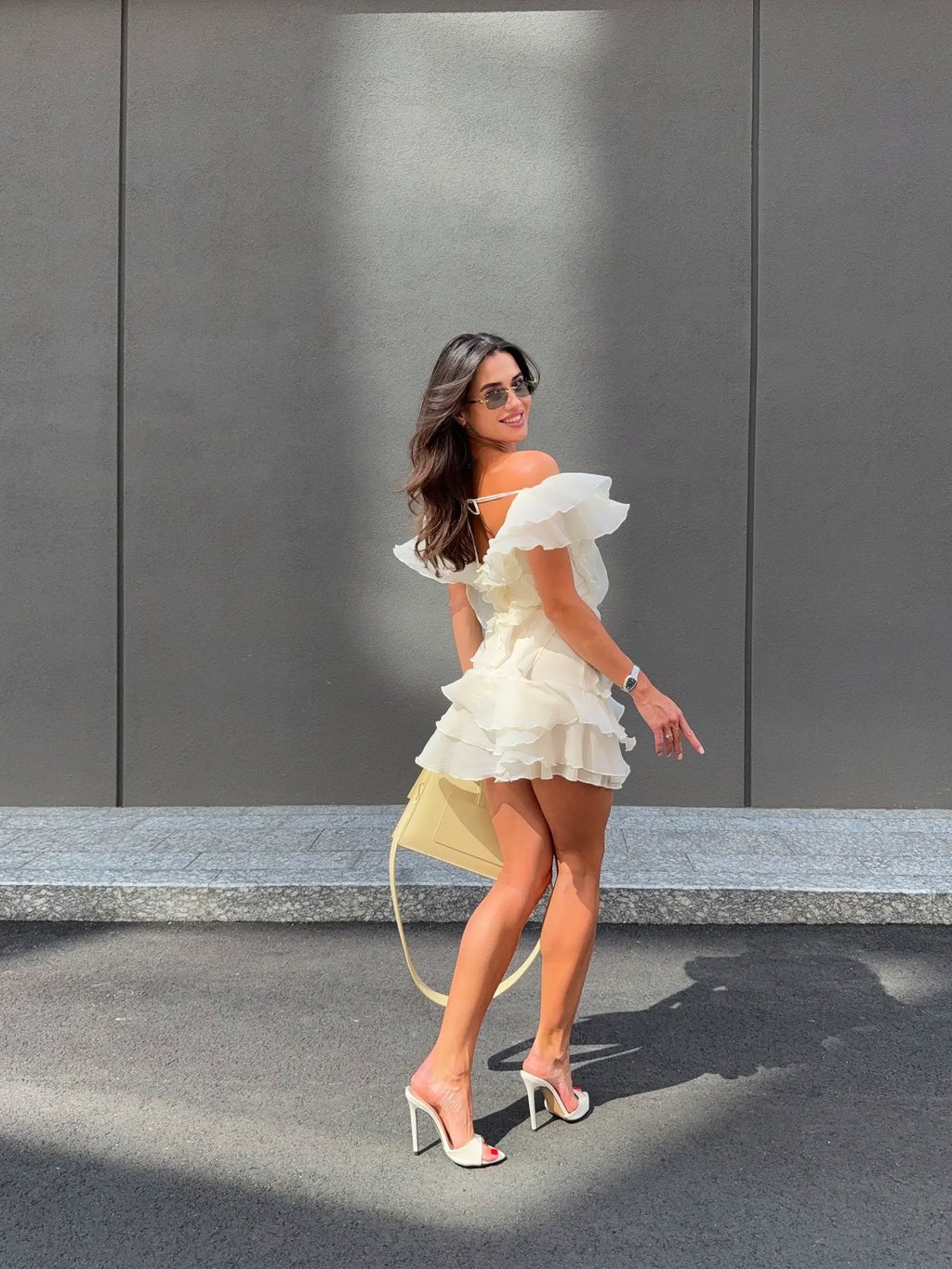 Women's Off-Shoulder Ruffled V-Neck Mini Dress Formal Party  Bridal Shower Date Night Vacation – Jazlyn - Lolly 