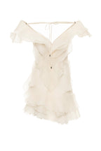 Women's Off-Shoulder Ruffled V-Neck Mini Dress Formal Party  Bridal Shower Date Night Vacation – Jazlyn - Lolly 