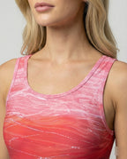 Women's One-Piece Sports Swimsuit Quick-Dry Open Back Crossed Straps Round Neck Athletic Beach - Lolly 