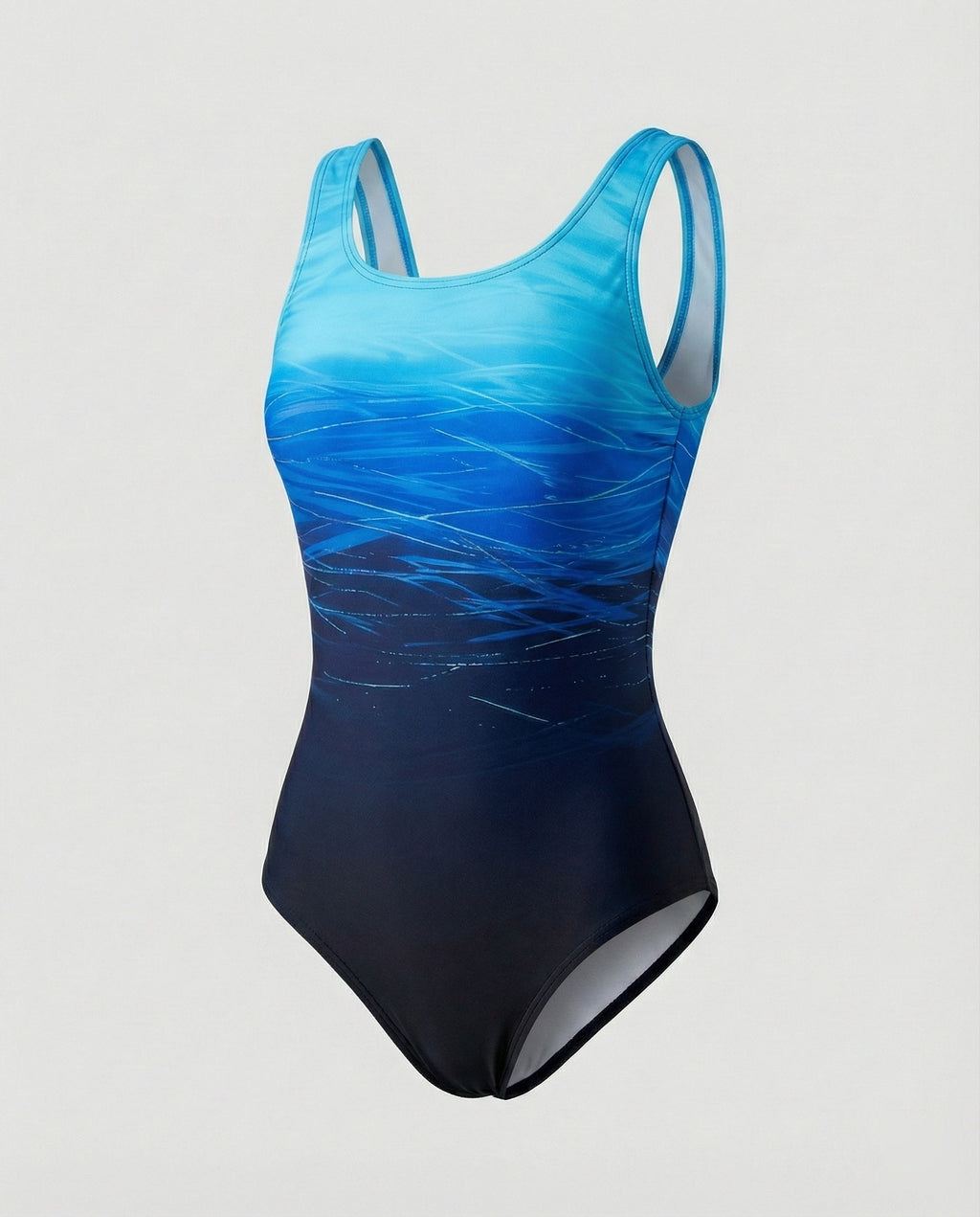Women's One-Piece Sports Swimsuit Quick-Dry Open Back Crossed Straps Round Neck Athletic Beach - Lolly 