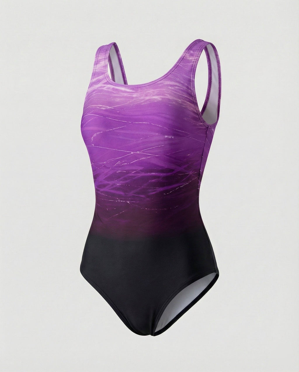 Women's One-Piece Sports Swimsuit Quick-Dry Open Back Crossed Straps Round Neck Athletic Beach - Lolly 