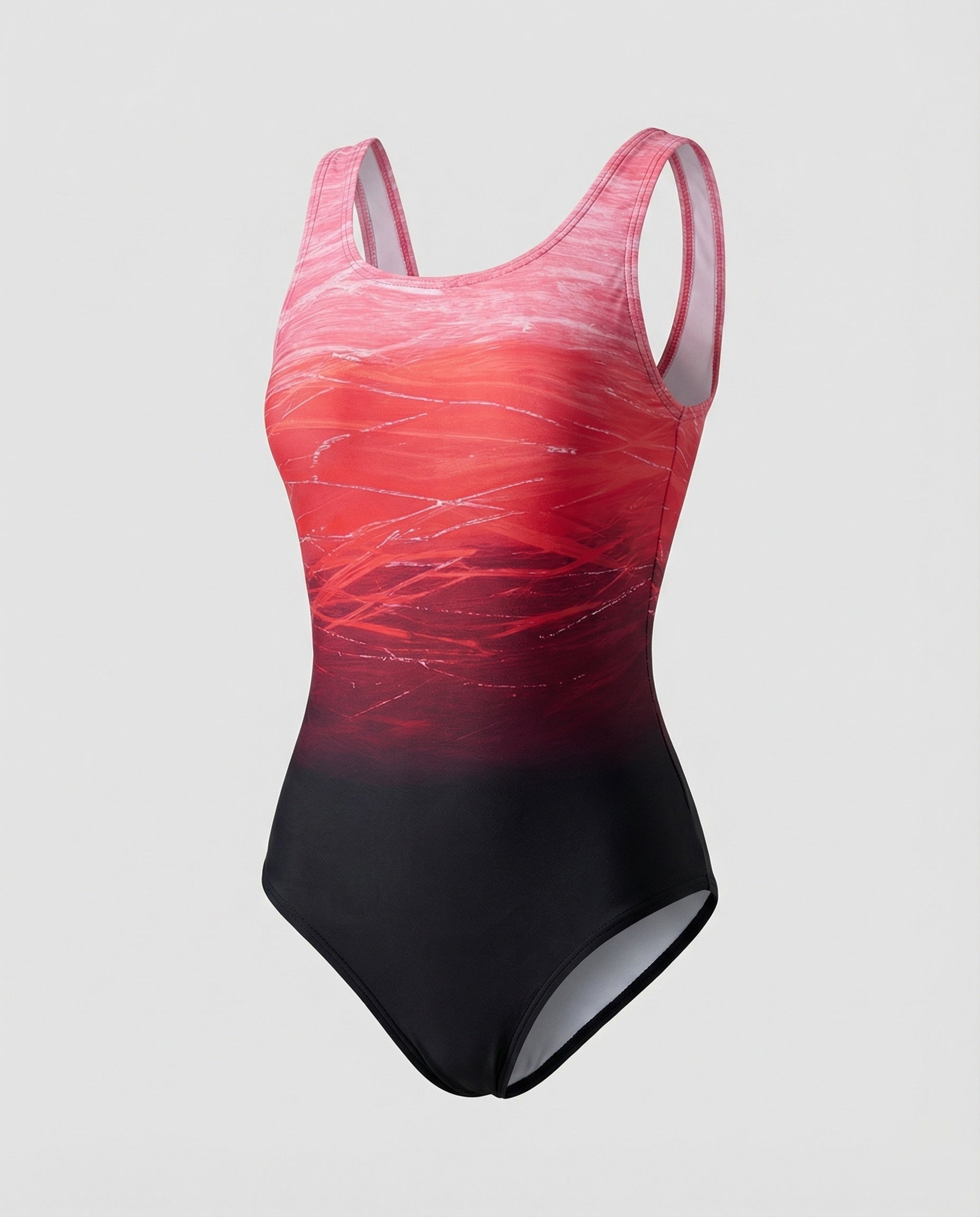 Women's One-Piece Sports Swimsuit Quick-Dry Open Back Crossed Straps Round Neck Athletic Beach - Lolly 