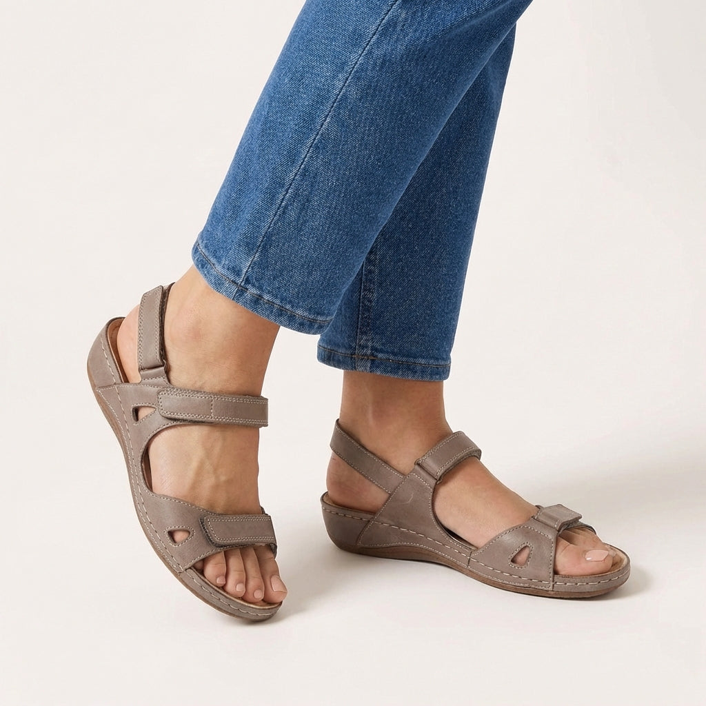 Women's Orthopedic Adjustable Strap Comfort Sandals Wedge Support Casual Summer Sandals – Ruby - Lolly 