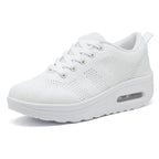 Women's Orthopedic Air Bubble Sneakers Mesh Lace-Up Cushioned Platform Casual Everyday Shoes - Lolly 