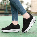 Women's Orthopedic Air Bubble Sneakers Mesh Lace-Up Cushioned Platform Casual Everyday Shoes - Lolly 