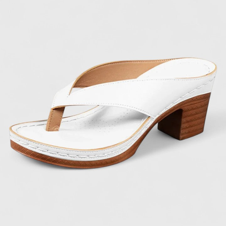Women's Orthopedic Block Heel Sandals Thong Toe Ergonomic Footbed Shock-Absorbing Casual Summer Beach Vacation Everyday Comfortable Walking – Jazrielle - Lolly 