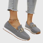 Women's Orthopedic Breathable Loafers Gold Horsebit Detail Lightweight Slip-On – Susana - Lolly 