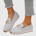 Women's Orthopedic Breathable Loafers Gold Horsebit Detail Lightweight Slip-On – Susana - Lolly 