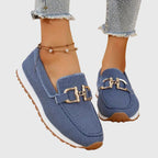Women's Orthopedic Breathable Loafers Gold Horsebit Detail Lightweight Slip-On – Susana - Lolly 