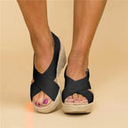 Women's Orthopedic Cushioned Sandals Contoured Footbed Wedge Breathable Casual Summer – Neve - Lolly 