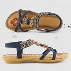 Women's Orthopedic Flat Sandals Stability Sole Heel Cap Smart Toe Box All-Day Comfort – Maryna - Lolly 