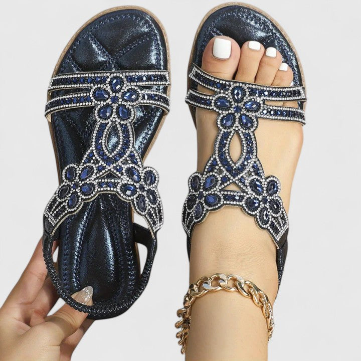 Women's Orthopedic Flat Sandals Stability Sole Pressure Relief Anti-Fatigue Elegant – Khalessi - Lolly 