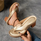 Women's Orthopedic Heeled Slippers Open Toe Ankle Strap Cushioned Support Casual Elegant – Marilyn - Lolly 