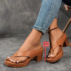 Women's Orthopedic Heeled Slippers Open Toe Ankle Strap Cushioned Support Casual Elegant – Marilyn - Lolly 