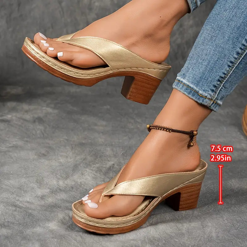 Women's Orthopedic Heeled Slippers Open Toe Ankle Strap Cushioned Support Casual Elegant – Marilyn - Lolly 