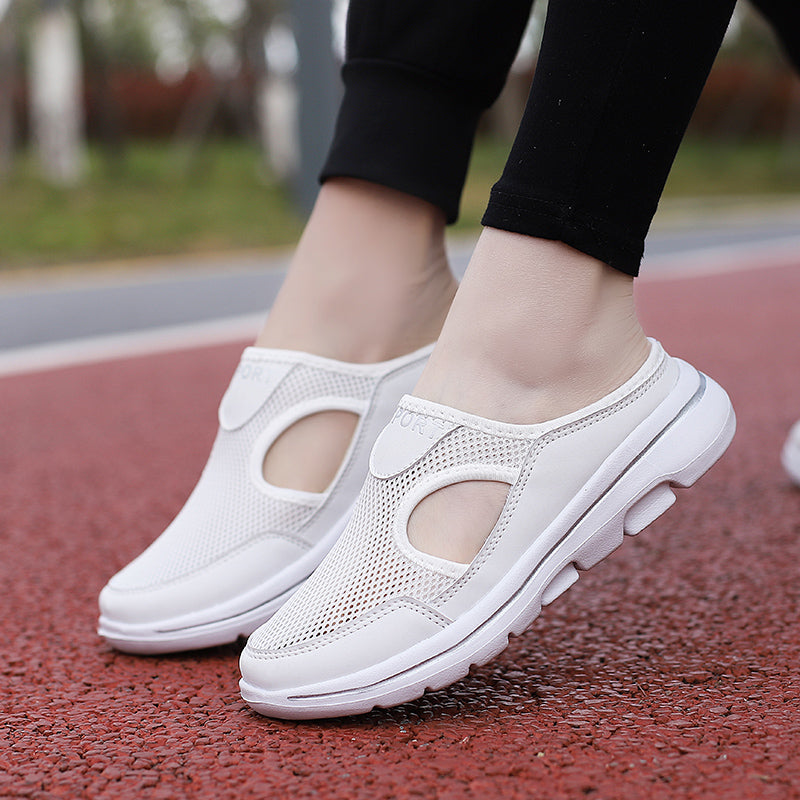 Women's Orthopedic Mesh Slippers Breathable Cushioned Sole Slip-On Casual Summer Walking Comfort - Lolly 