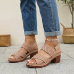 Women's Orthopedic Platform Heel Comfort Sandals Adjustable Strap Open Toe Casual Summer Shoes – Victoria - Lolly 