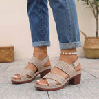 Women's Orthopedic Platform Heel Comfort Sandals Adjustable Strap Open Toe Casual Summer Shoes – Victoria - Lolly 