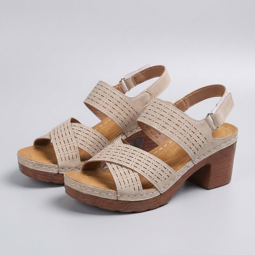 Women's Orthopedic Platform Heel Comfort Sandals Adjustable Strap Open Toe Casual Summer Shoes – Victoria - Lolly 