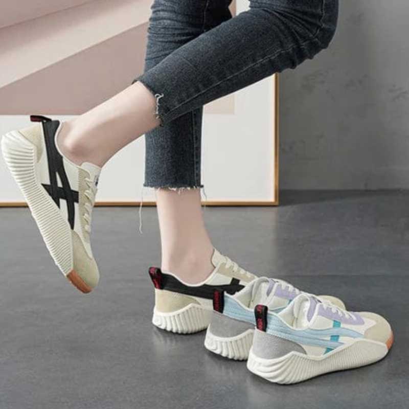 Women's Orthopedic Platform Sneakers Lace-Up Chunky Sole Breathable Casual Everyday Shoes – Serenity - Lolly 