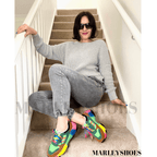 Women's Orthopedic Rainbow Chunky Sneakers Colorful Lace-Up Arch Support Casual Everyday Shoes – Marley - Lolly 