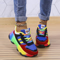 Women's Orthopedic Rainbow Chunky Sneakers Colorful Lace-Up Arch Support Casual Everyday Shoes – Marley - Lolly 