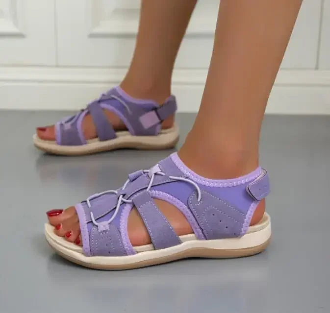 Women's Orthopedic Sandals Adjustable Strap Open Toe Cushioned Sole Comfortable Summer Walking - Lolly 