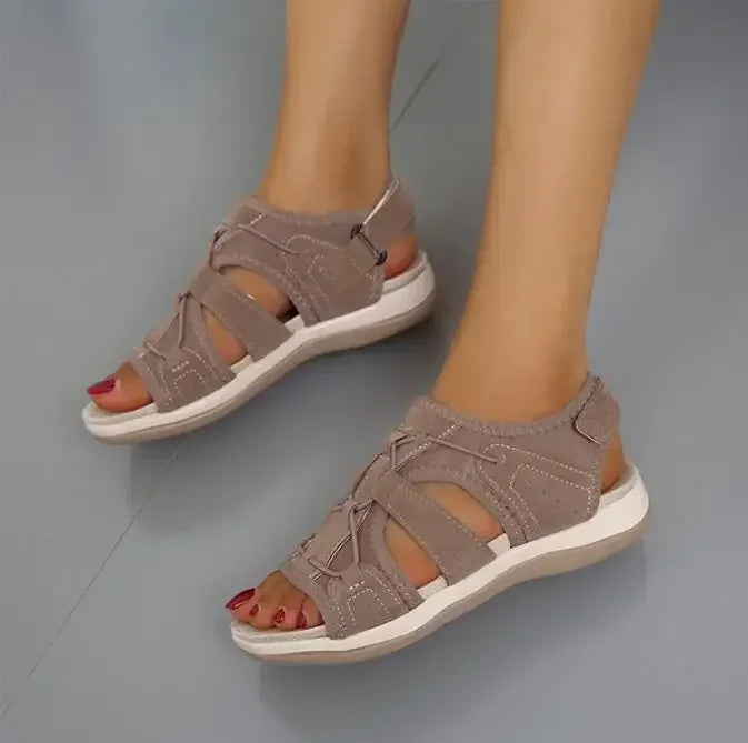 Women's Orthopedic Sandals Adjustable Strap Open Toe Cushioned Sole Comfortable Summer Walking - Lolly 