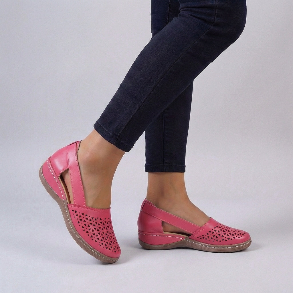 Women's Orthopedic Scalloped Cut-Out Comfort Sandals Wedge Breathable Casual Summer Shoes – Sydney - Lolly 