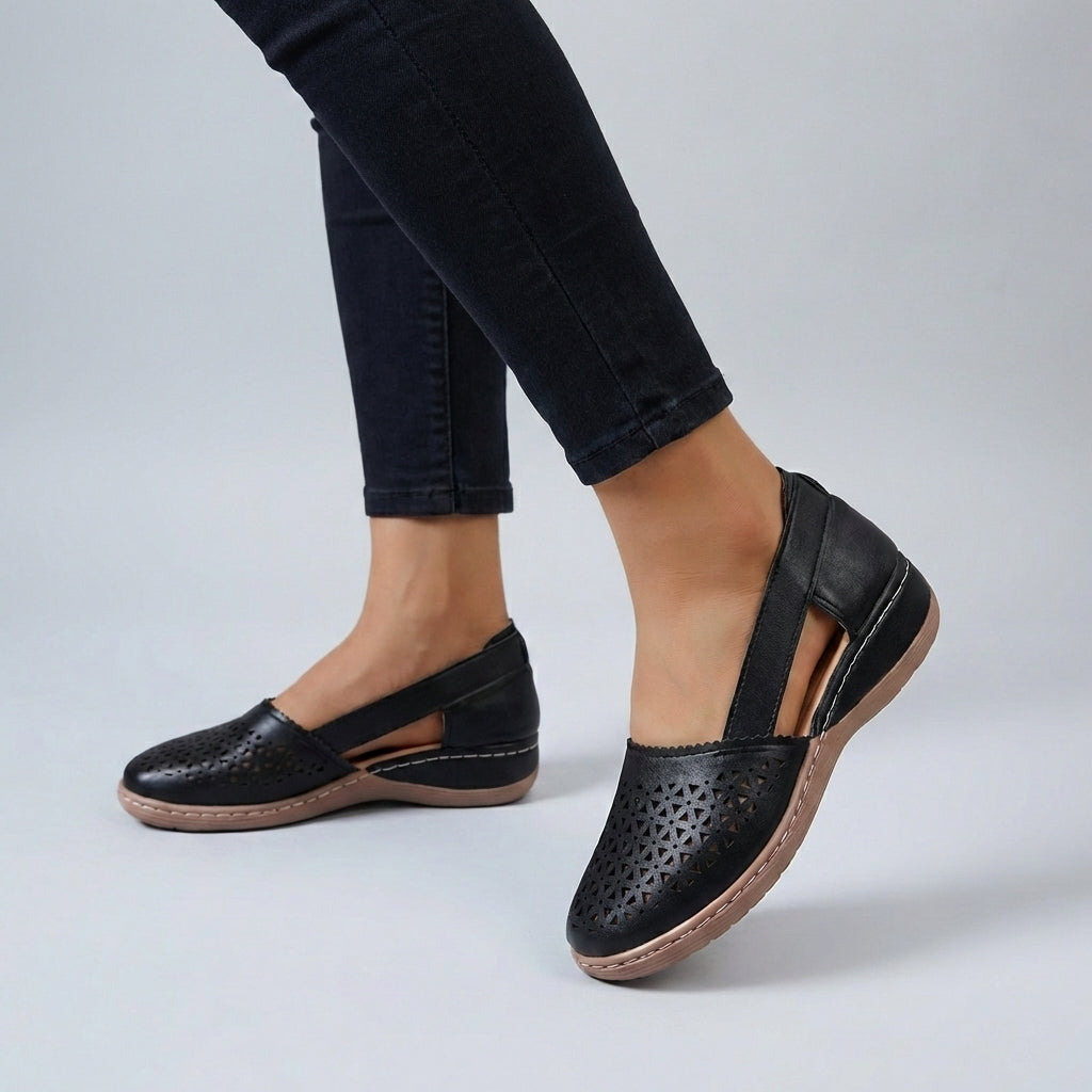 Women's Orthopedic Scalloped Cut-Out Comfort Sandals Wedge Breathable Casual Summer Shoes – Sydney - Lolly 