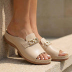 Women's Orthopedic Slip-On Sandals Buckle Detail Block Heel Casual Summer – Kylie - Lolly 